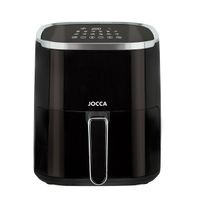 freidora de aire digital jocca 5l blanca o negra con 12 programas automaticos pantalla led tactil temperatura 80-200c temporizador 1-60min apagado automatico y potencia de 1450w incluye rejilla