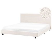 cama de agua moderna de boucle 180 x 200 cm con colchon blanco crema albi