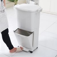 cubo de basura de cocina de reciclaje blanco  45l