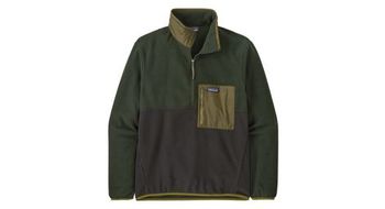 Vellon patagonia microdini 1 2 zip negro verde  hombre