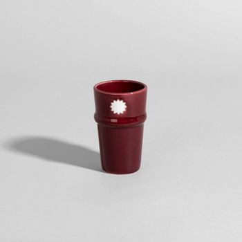 Taza de cerámica color berenjena
