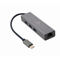 adaptador de red gembird a-cmu3-lan-01 usb-c gigabit 3xusb 30 carcasa metalica gris