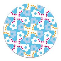 alfombra vinilica azul 190x190cm agatha hidraulico flores remolino