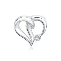 14 quilates oro blanco colgante corazon diamante 00085 ct