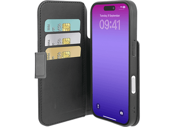 Funda móvil - CellularLine Book Agenda, Para iPhone 17 Pro, Con tapa, Tarjetero, Cierre Magnético, Negro