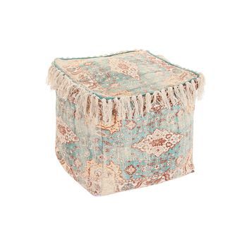 Cojin Suelo Algodon 40x40x40 1600 Gr, Flecos Verde