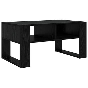 Mesa De Café Roble Negro 92 X 53 X 45 Cm Madera De Ingeniería Vidaxl