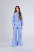 pantalones palazzo de encaje light blu xs
