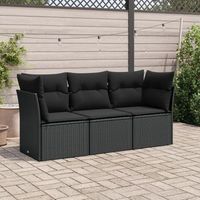 conjunto de sofas de jardin con cojines 3 uds  mueble jardin mesa y sillas ratan sintetico negro cfw522077