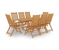 conjunto de comedor de jardin 9 piezas madera maciza de teca