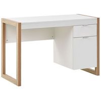 escritorio para el hogar madera blanca 110 x 50 cm cajon de almacenamiento madera clara diseno minimalista johnson