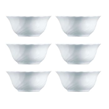 Set 6 boles vidrio opal blanco 12 cm