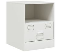 vidaxl mesita de noche acero blanco 345x39x44 cm