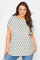 yours blusa blanca estampada con manga sisa mujer curvy y tallas grandes yours