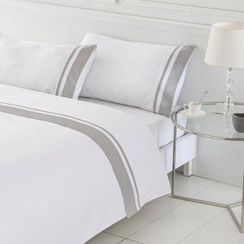 Funda Nórdica Vigo Saten Algodon Egipcio 400 Hilos Blanco 240x220 Cama 150