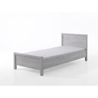 cama infantil robusta 90x200 coleccion matheo - color gris efecto madera