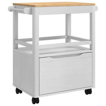 Carro De Cocina Floro 72,5 X 45 X 80 Cm Madera De Pino Macizo Vidaxl