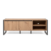 mueble tv industrial de madera con armarios kotor