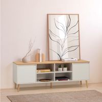 mueble tv 2 puertas color blanco