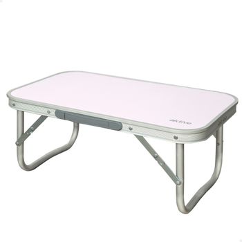 Mesa Plegable Baja de Aluminio y MDF Aktive, 56x34x24 Cm, Malva