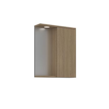 Mueble De Baño Con Espejo  - 56 X 18 X 68 Cm - Roble Sonomo