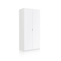 armario de 2 puertas y diseno practico 81x180 cm melamina blanco