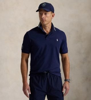 Polo Ralph Lauren para hombre. 710970483003 Polo elástico Wimbledon marino (XL), Casual, Algodón, Manga corta