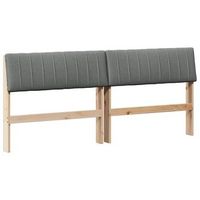cabecero tapizado gris oscuro 180 cm madera de pino macizo