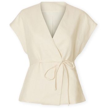 Selected Blusa W Top Lia Linen - Birch para mujer