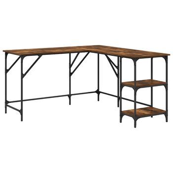 Mesa De Escritorio | | Escritorio De Despacho | Escritorio Madera De Ingeniería Roble Ahumado 139x139x75 Cm