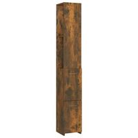 armario bano madera contrachapada roble ahumado 25x265x170 cm vidaxl