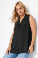 yours camisa utility negra sin mangas mujer curvy y tallas grandes yours