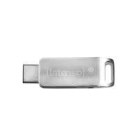 unidad flash usb intenso cmobile line 128 gb usb-a usb-c metalica giratoria