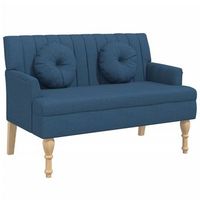 banqueta con cojines de respaldo y reposabrazos 113 x 645 x 755 cm en tela azul dec024628