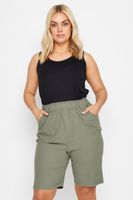yours pantalones cortos caqui de algodon fresco mujer curvy y tallas grandes yours