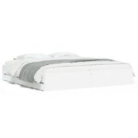 cama matrimonial  cama para adultos  estructura de cama con cajones madera ingenieria blanca 160x200 cm