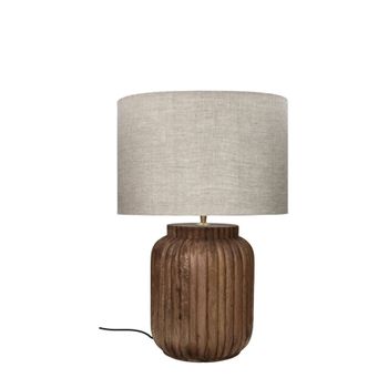 Lámpara acanalada grande de madera marrón
