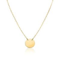 cadena para mujer en oro de 9 quilates con circulo grabable