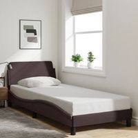 cama para adulto  cama individual  estructura de cama con cabecero de tela marron oscuro 80x200 cm cfw398219