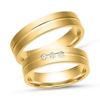 alianzas 18 quilates oro amarillo 3 diamantes