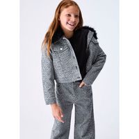 liu jo chaquetas chaqueta animal con cuello teddy para nina