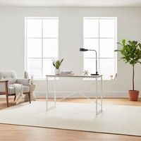 mesa auxiliar metal y madera blanca 100x40x72 cm escritorio auxiliar con estructura blanca