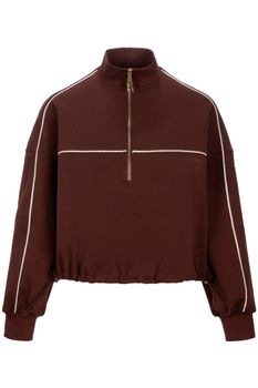 sudadera de scuba con ribetes brown m