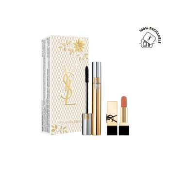 Set De Navidad Máscara Volume Effect Faux Cils Black + Mini Labial Rouge Pur Couture Nude Muse