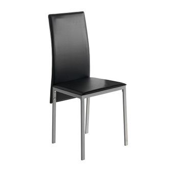Set 4 Sillas De Cocina Simil Piel Melbourne - Negro