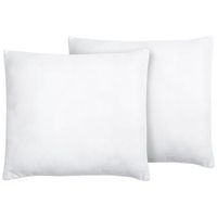 conjunto de 2 almohadas de poliester blanco 80 x 80 cm perfil bajo microfibra relleno suave errigal