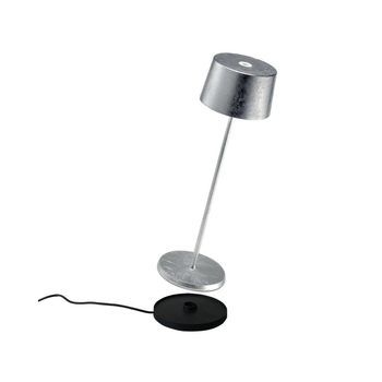 Lámpara De Mesa Led Recargable Y Regulable Olivia Pro Silver Leaf