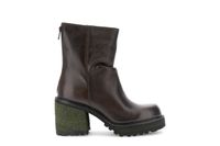 botines de piel con cremallera en la parte trasera dark brown 37
