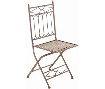 Silla plegable asina metal marrón antiguo 40x40x95 cm