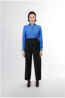 pantalon palazzo con pliegues black